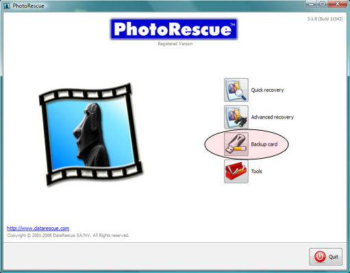 PhotoRescue Backup Function